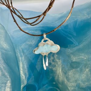 Little blue cloud Druzite Pendant